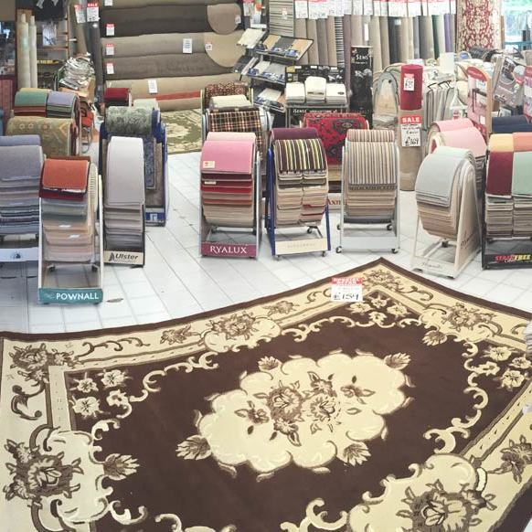A view of our store with a best selling rug.