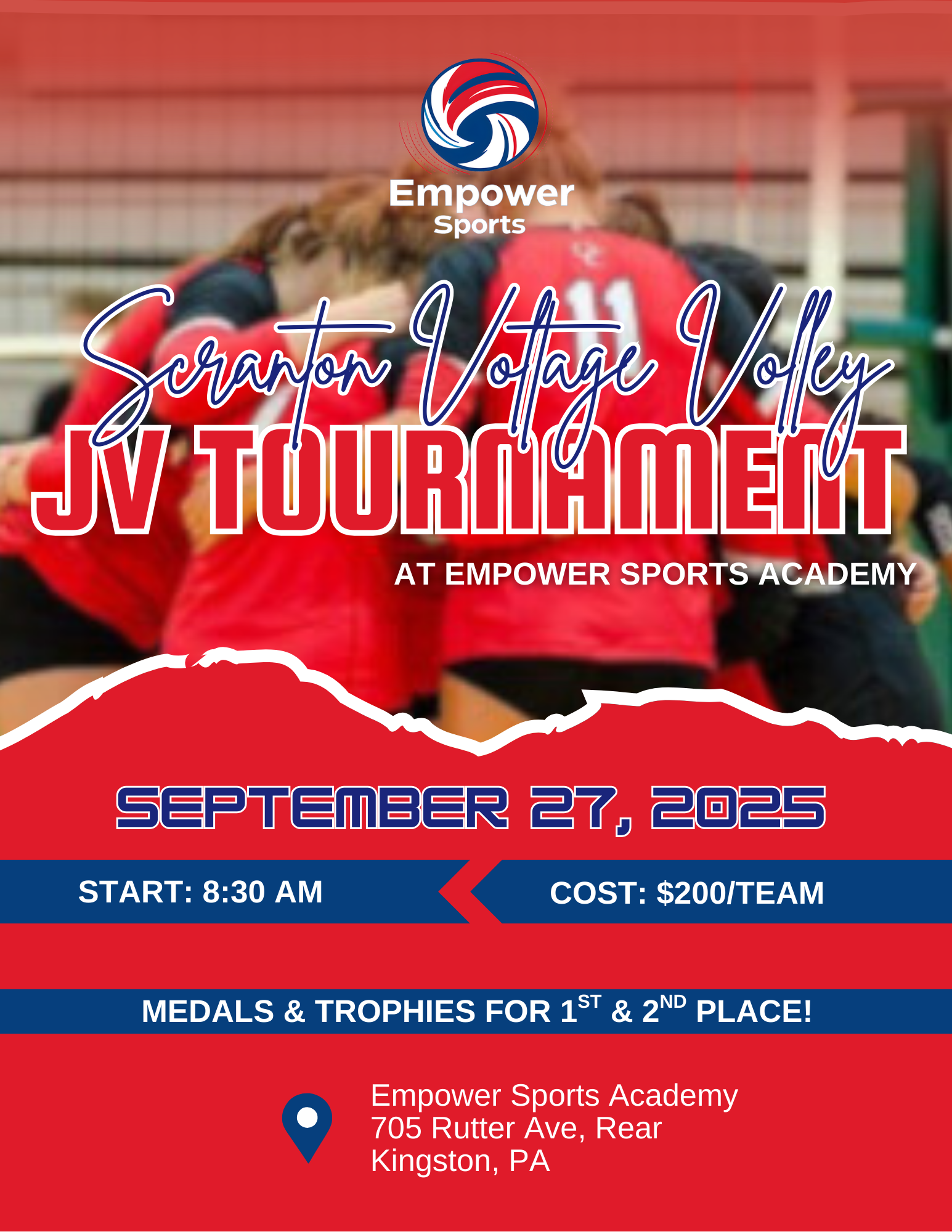 A poster for a men 's volleyball league