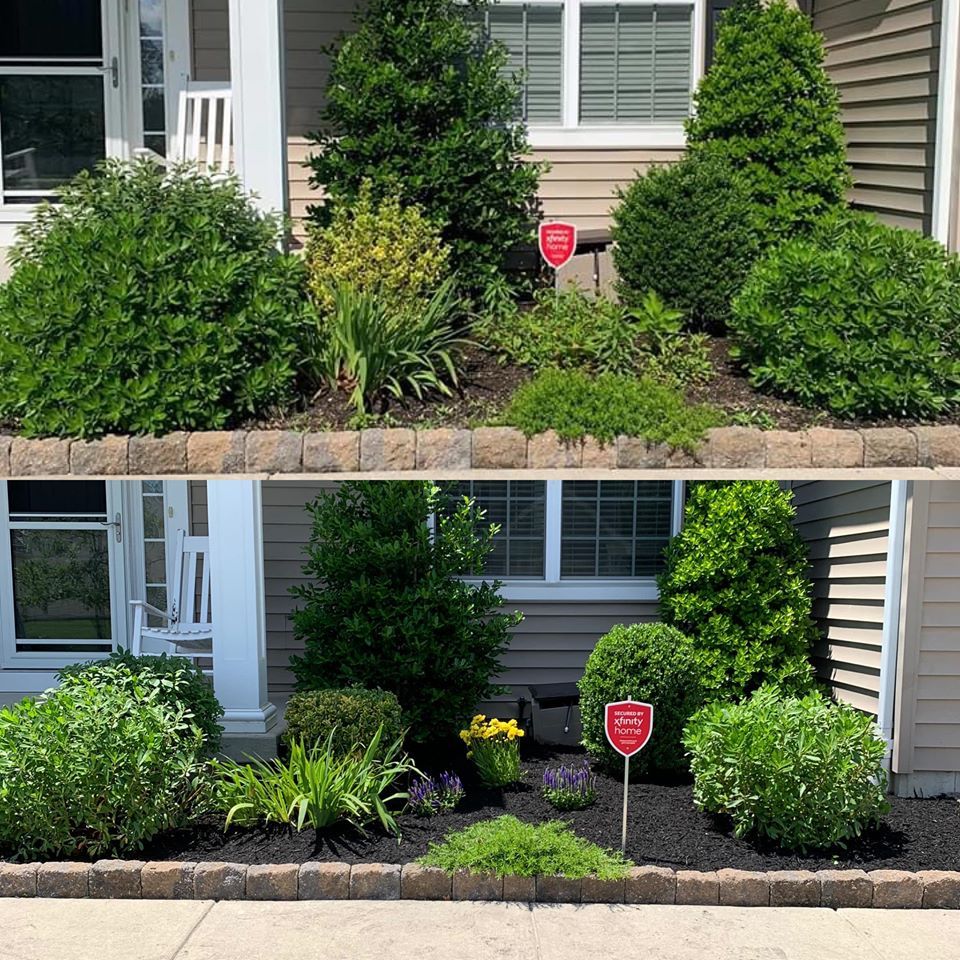 Before and After Garden — Egg Harbor Township, NJ — EV Lawn and Landscape