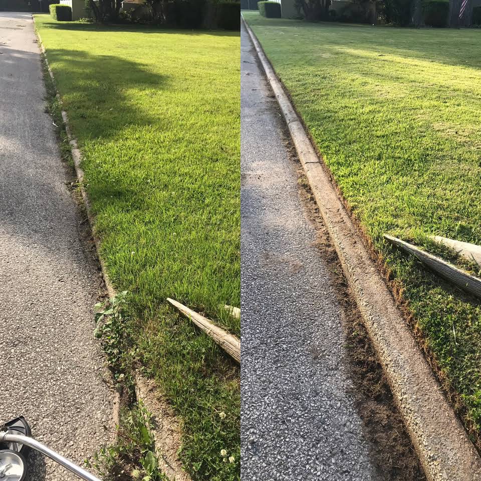 Before and After Mown Grass — Egg Harbor Township, NJ — EV Lawn and Landscape