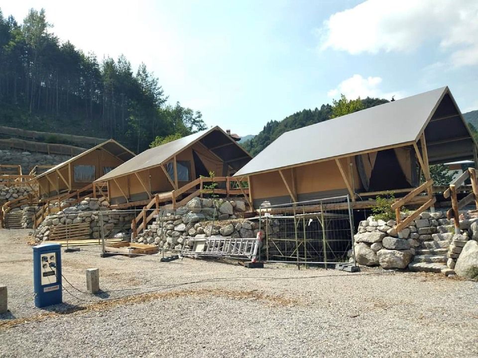 Wooden glamping tents