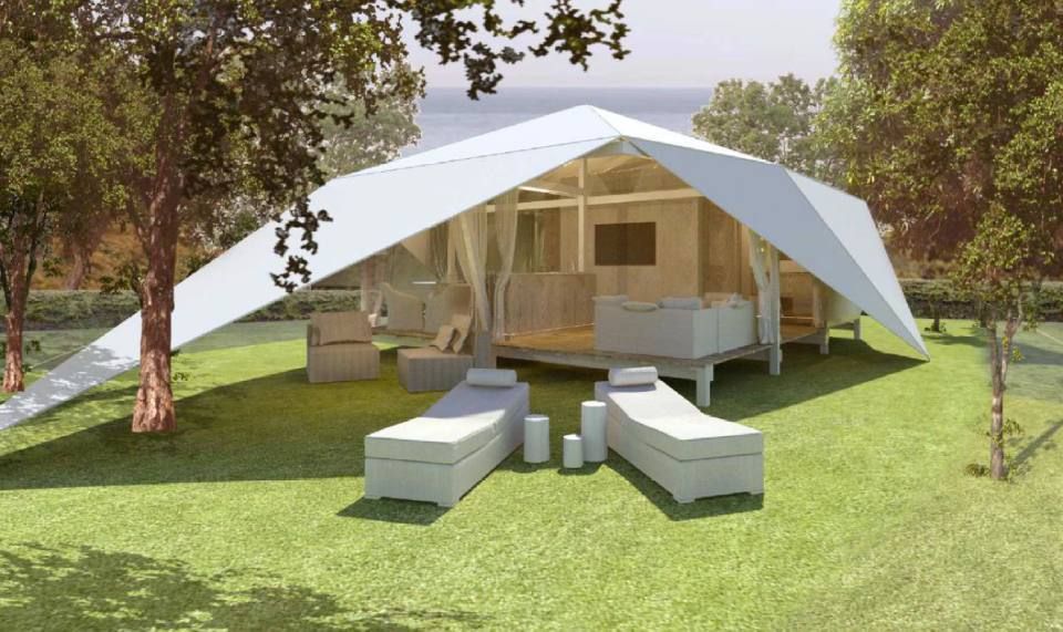 Wooden luxury glamping tents in Rosignano Marittimo