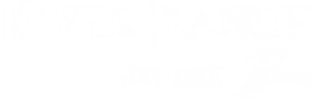 White, blocky logo on a white background.