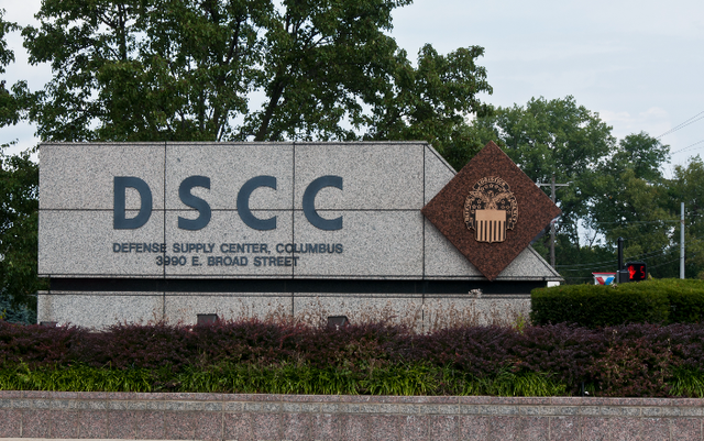 A sign for the defense supply center columbus