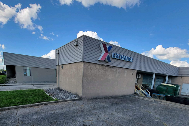 A building with the word exchange on it