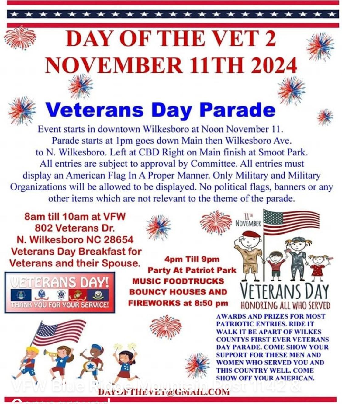 A poster for the day of the vet 2 veterans day parade