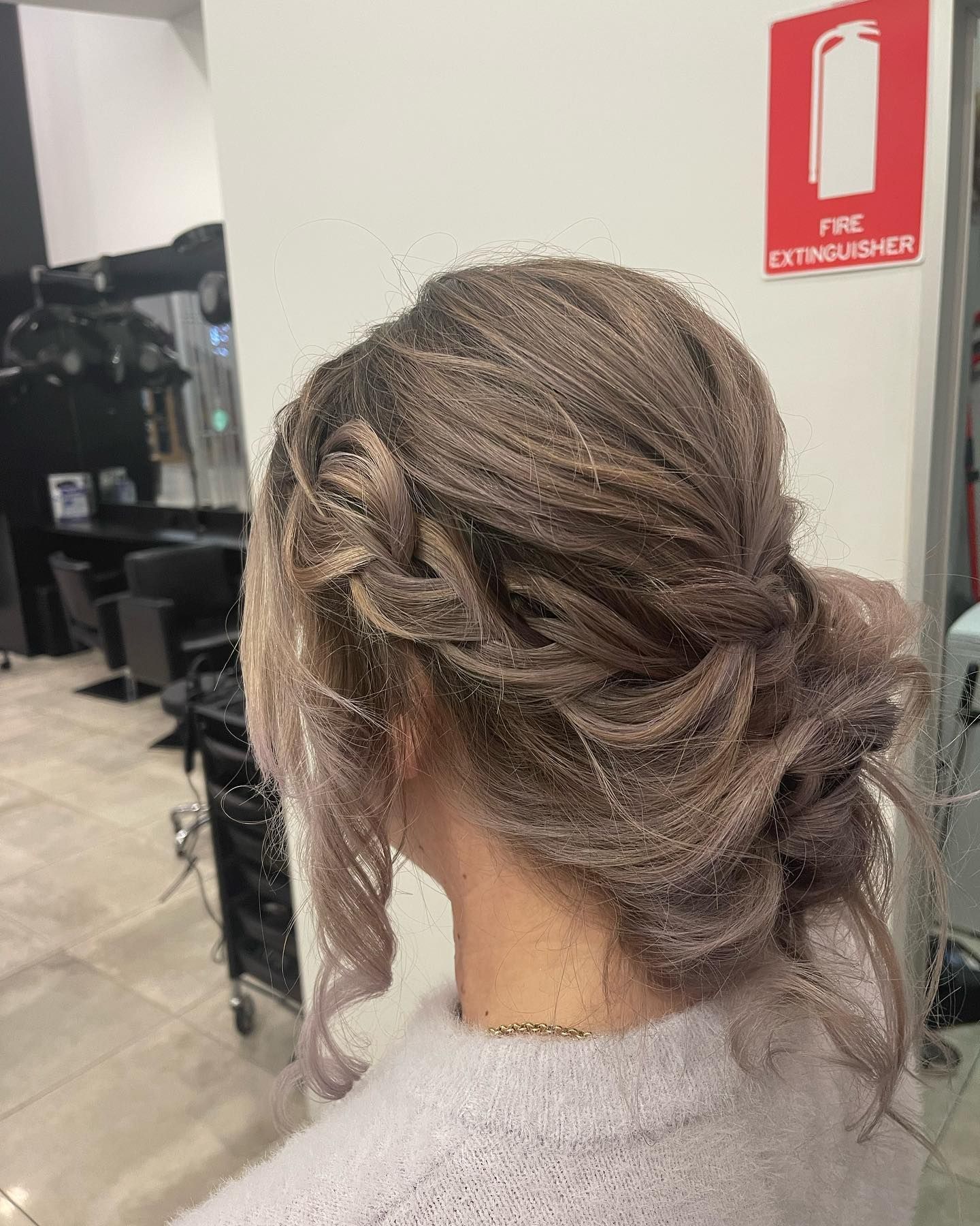 Woman With Braided Updo Hairstyle, Light Brown Color — Wow! Excellence in Hair in Toowoomba, QLD