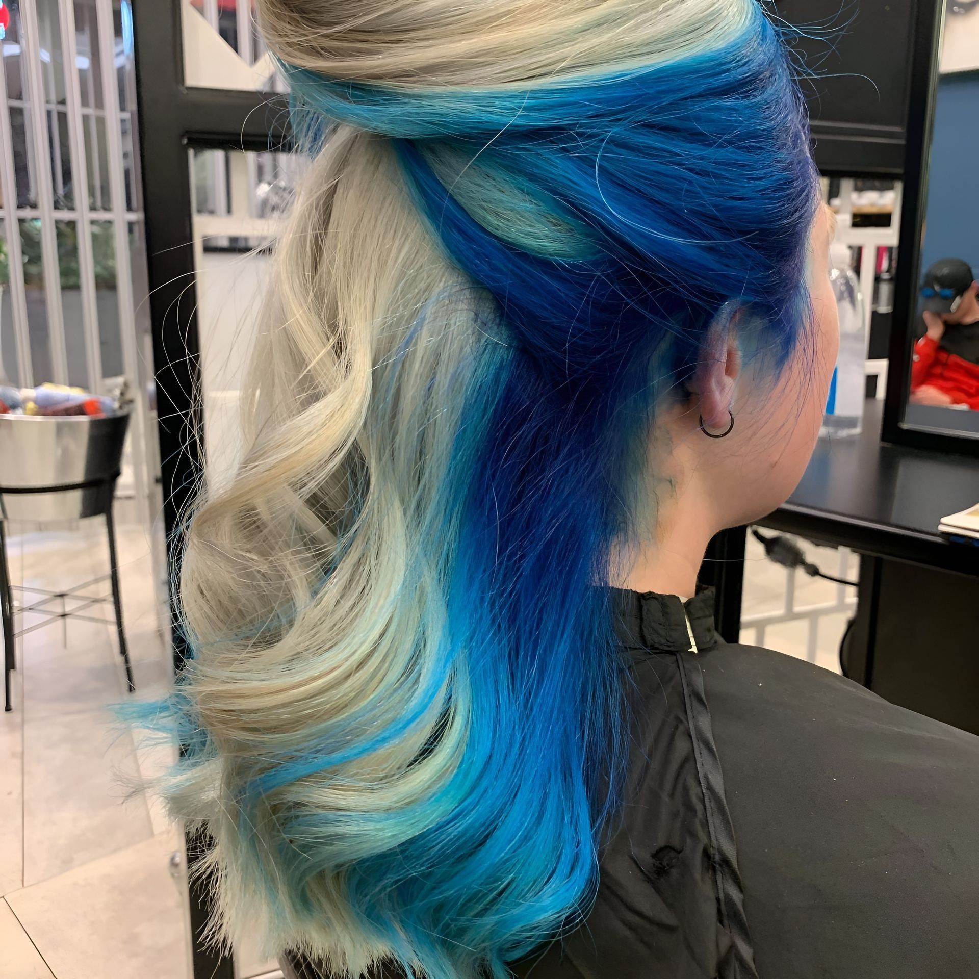 Woman With Half Silver, Half Blue Hair — Wow! Excellence in Hair in Toowoomba, QLD
