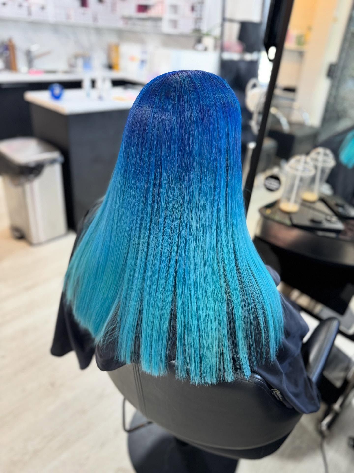 Person With Blue Ombre Hair — Wow! Excellence in Hair in Toowoomba, QLD