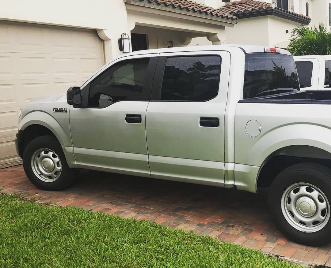 Tinted White Pick Up Truck — Miramar, FL — Oscar Tint Solutions