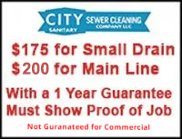 $125 for a small drain or $150 for main line with 1-year guarantee (must show proof of job)