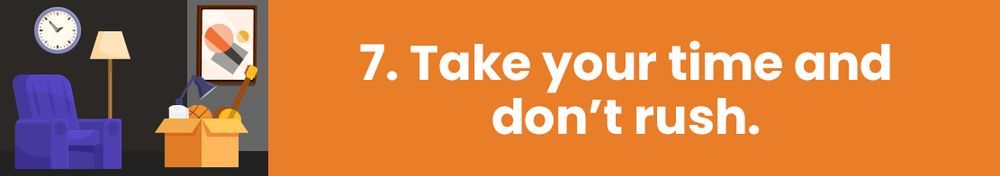 An orange background with text 