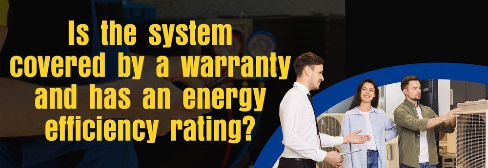 People examining an air conditioning system with the text 