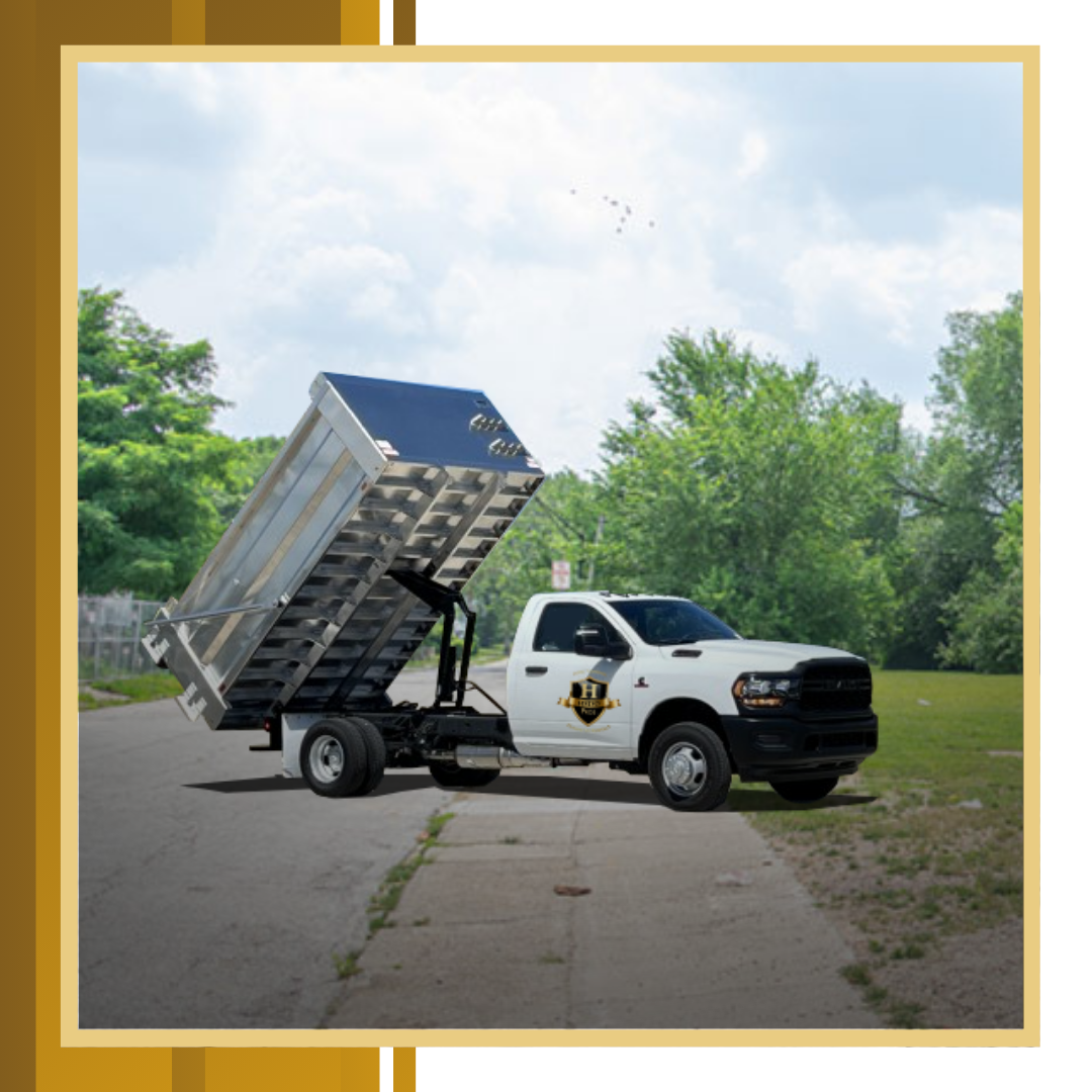 HSDO Junk Removal two guys on the dumpster