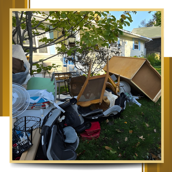 Junk outside a house