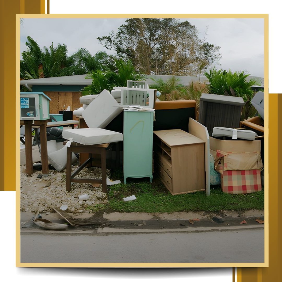 junk furniture outside a house