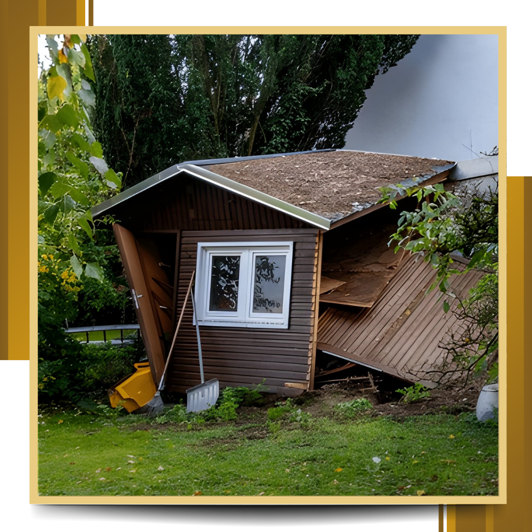 shed removal at the backyard