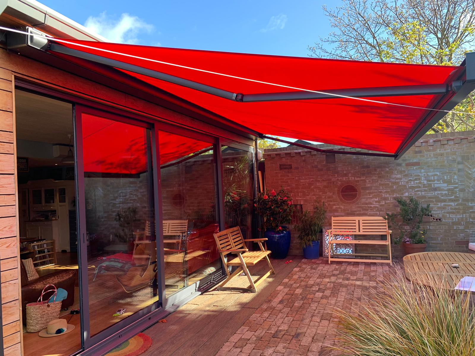 Red Awnings for Outdoor Spaces