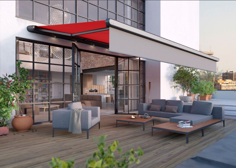 Red Awning for Home Outdoor