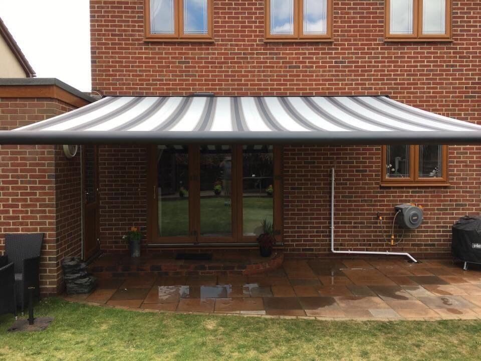 Large White and Grey Awning