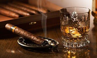 Liquor And Cigar On Table — Liquor Store in Redmond, WA