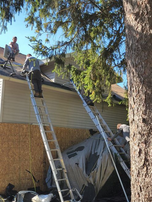 A roof repair in Marshall, MI by R Glover Roofing