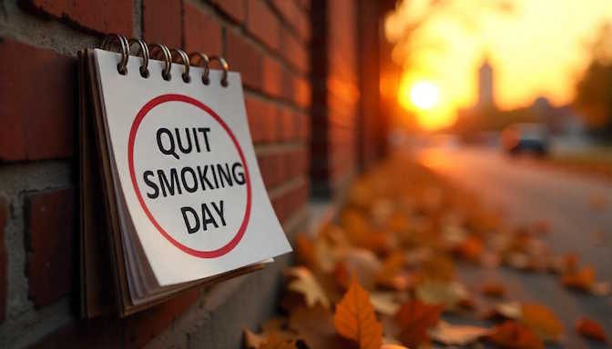 Calendar highlighting Quit Smoking Day in Dayton Ohio