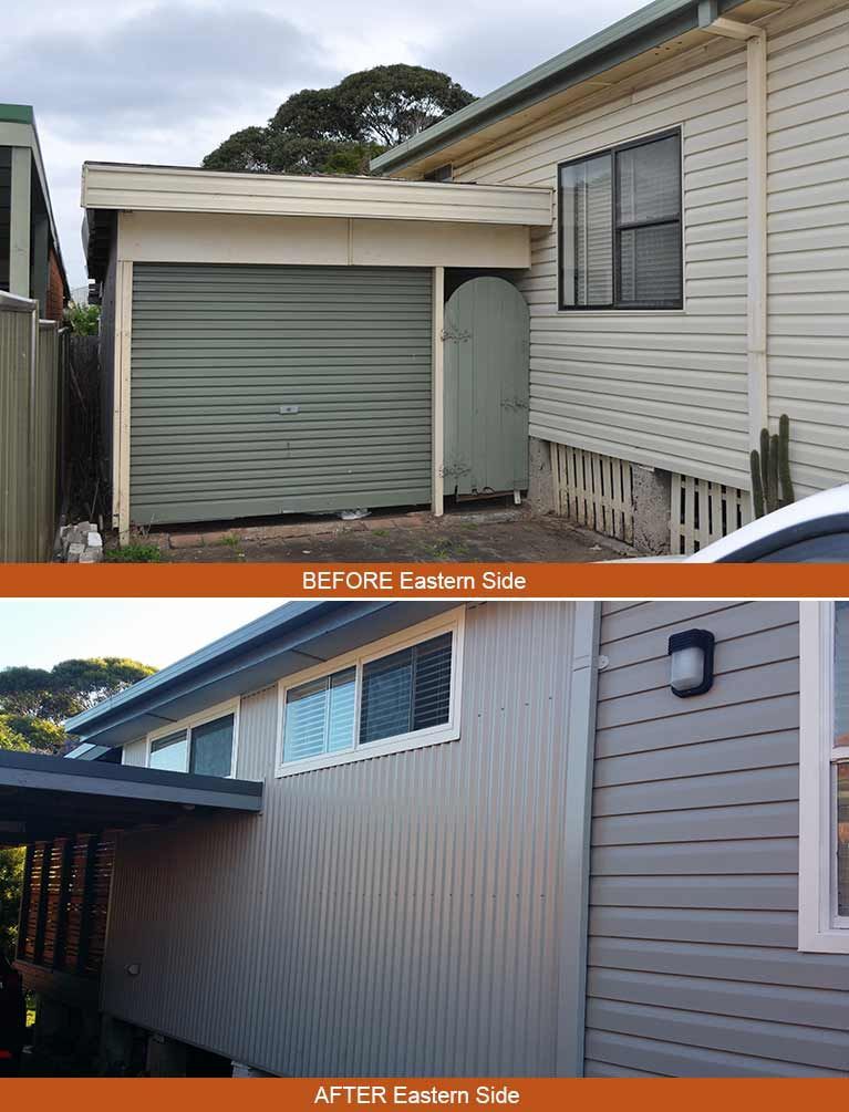 Before and After Eastern Side — Simclad Home Improvements in Wollongong