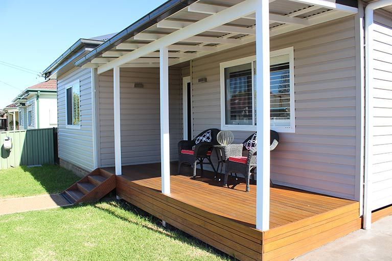 House with Stair and Deck — Simclad Home Improvements in Wollongong