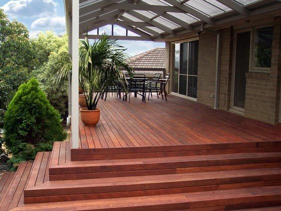 House with Wooden Deck — Simclad Home Improvements in Wollongong