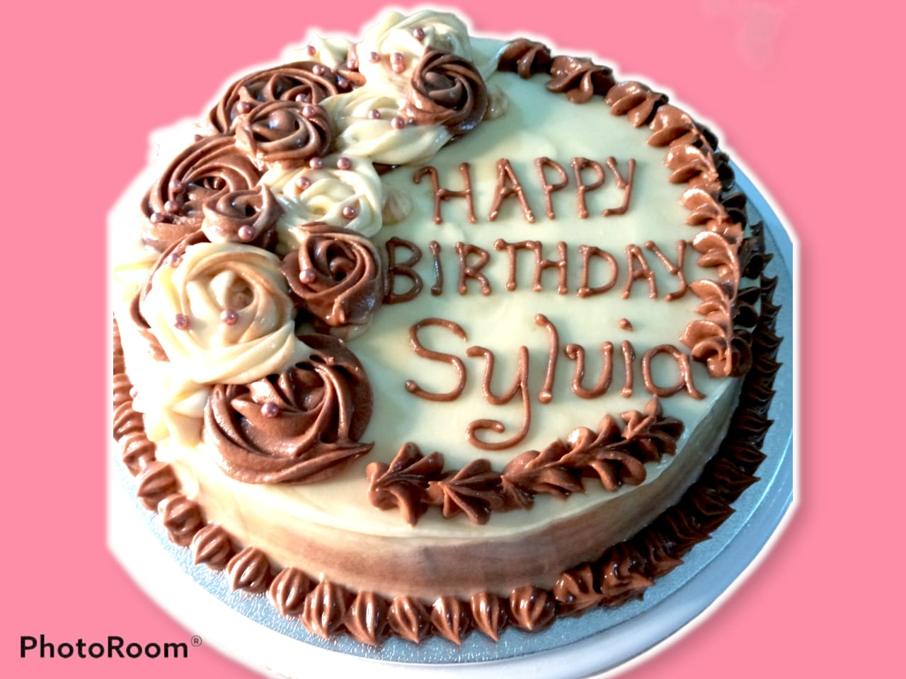 A cake that says happy birthday sylvia on it
