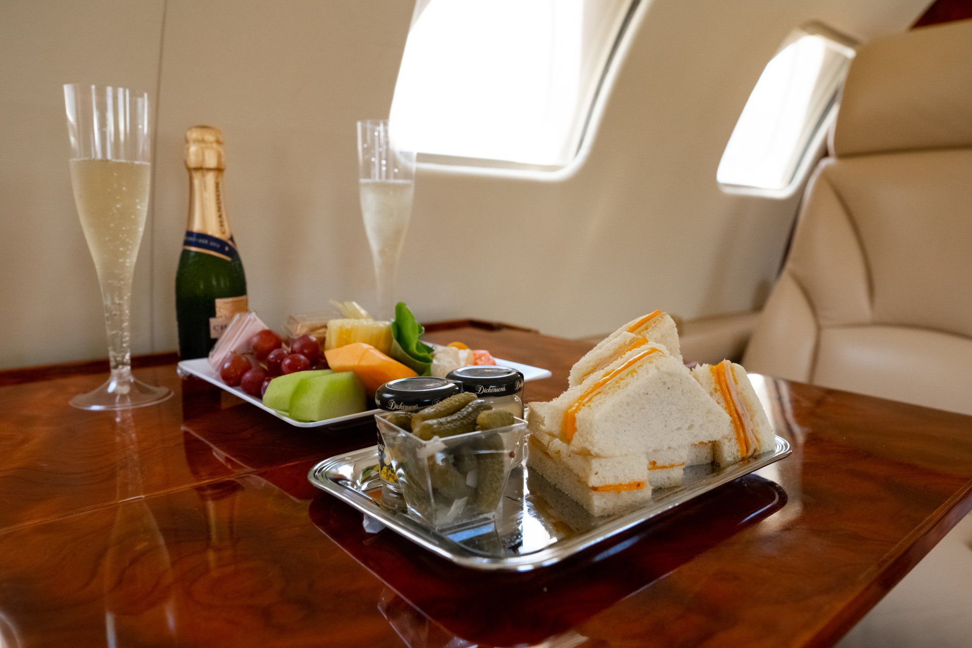 Meal on private jet