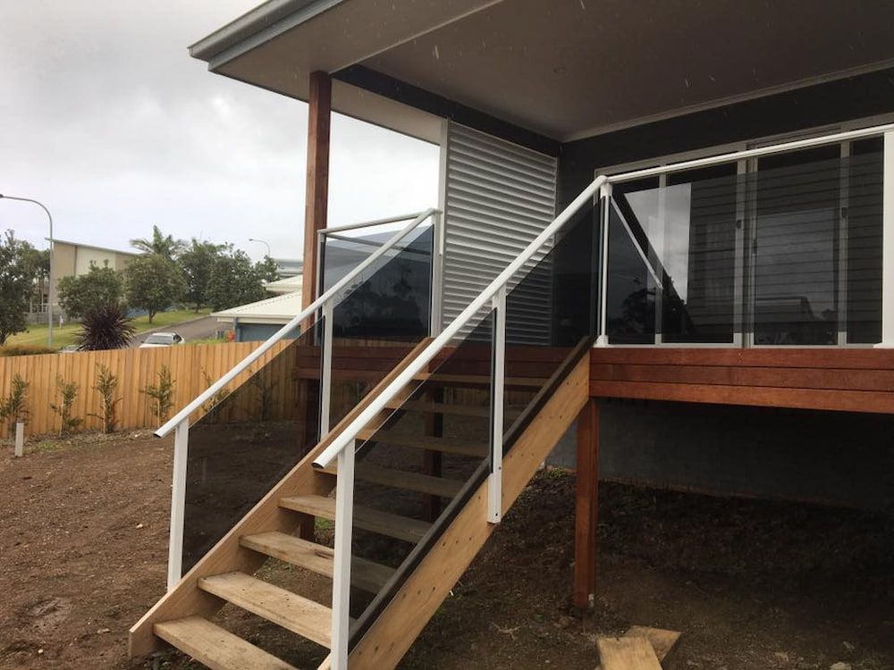 Wooden Stairs with Balustrades  — Riverside Aluminium & Stainless in Coolongolook, NSW