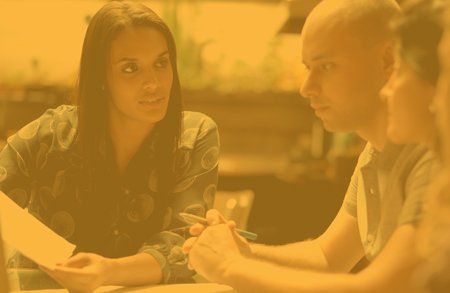 Man and woman in a consulting session.