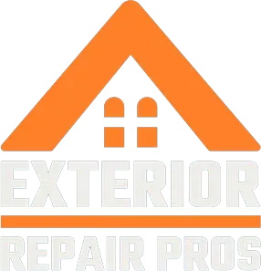 Logo: Orange house silhouette with white roof detail on blue background. 