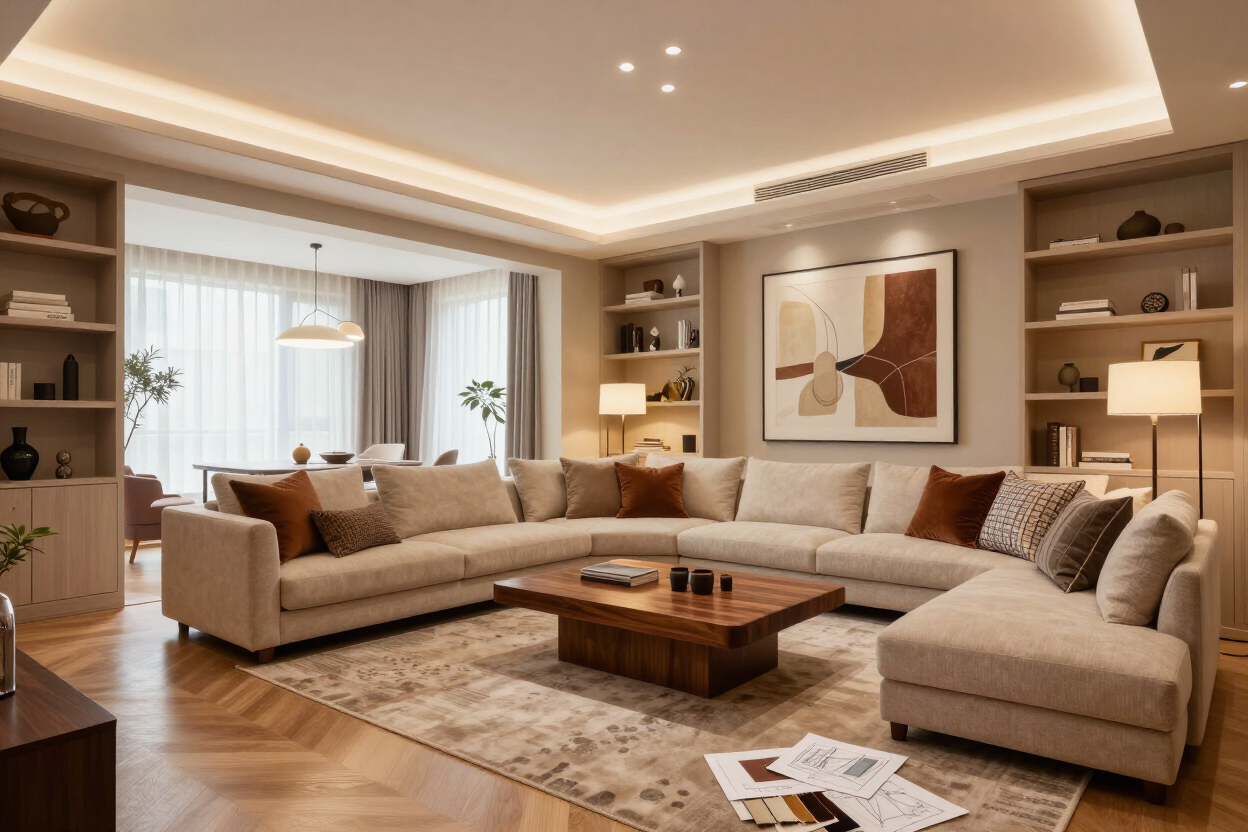Luxury living room design transformation by Luxe Living