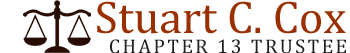 A logo for stuart c. cox chapter 13 trustee