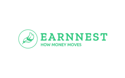The logo for earnnest how money moves is green and white.