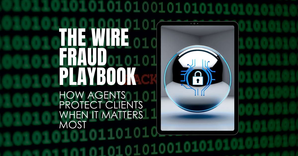 Wire fraud prevention graphic with a lock icon.