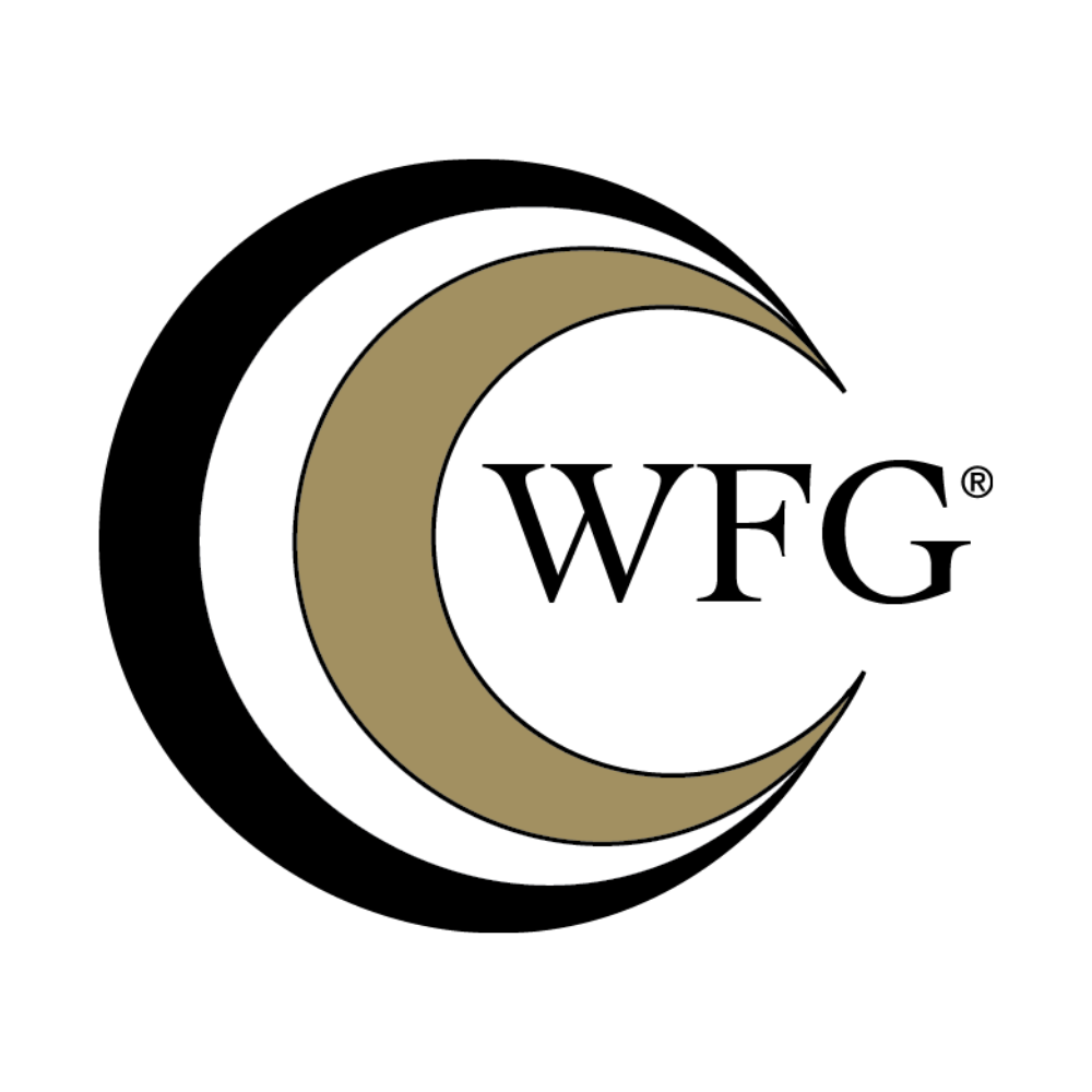 A logo for a company called wfg with a crescent moon in the middle.