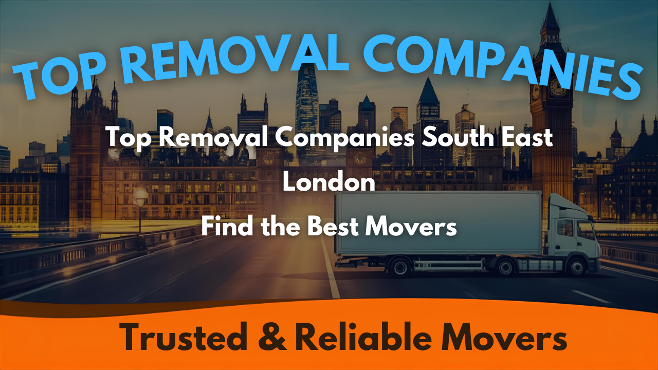 White moving van parked on a street in front of brick houses; the word