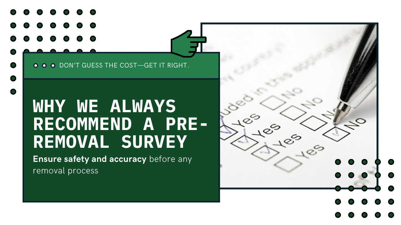 Why we always recommend a pre-removal survey ensure safety and accuracy before any removal process