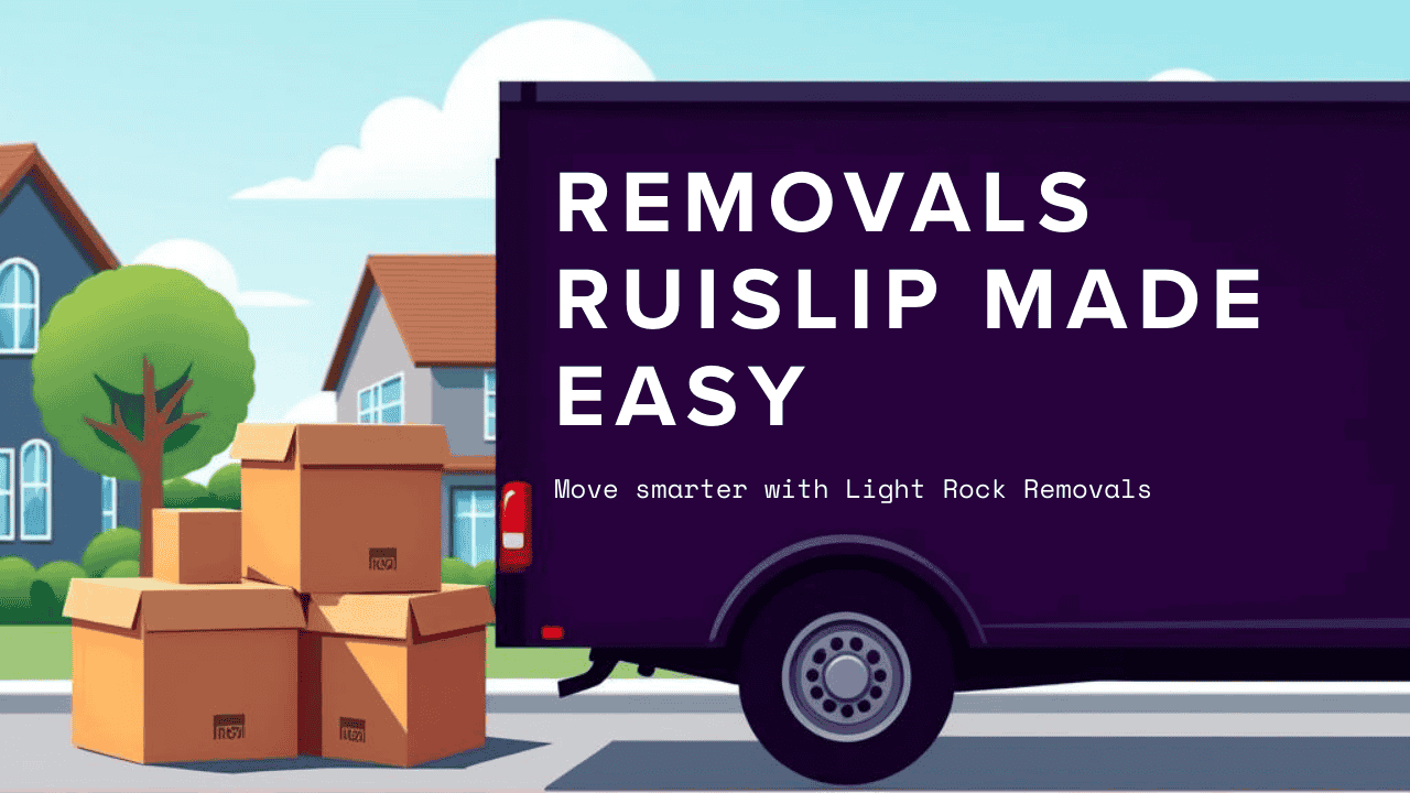 Purple moving van with 