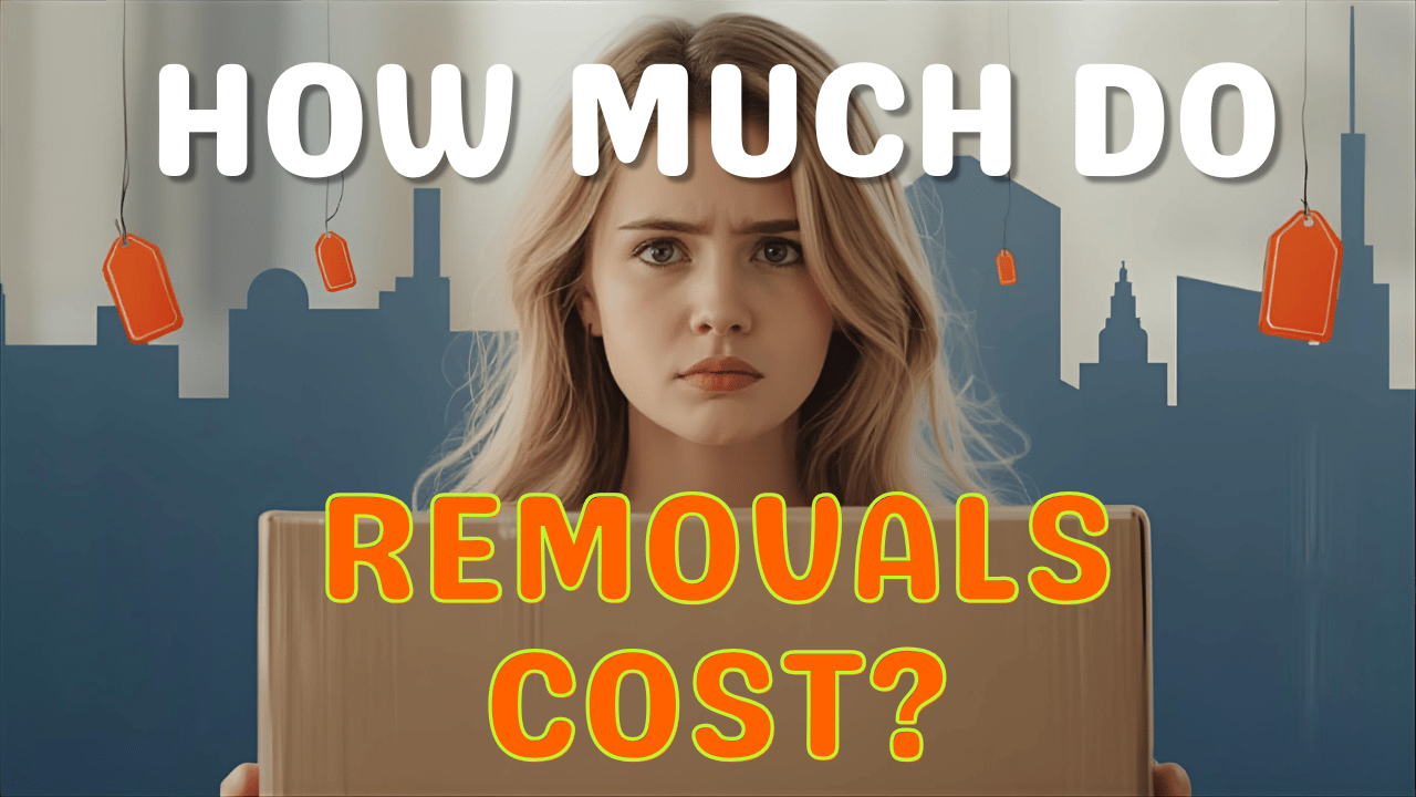 Woman holding a cardboard box, looking concerned. Headline: