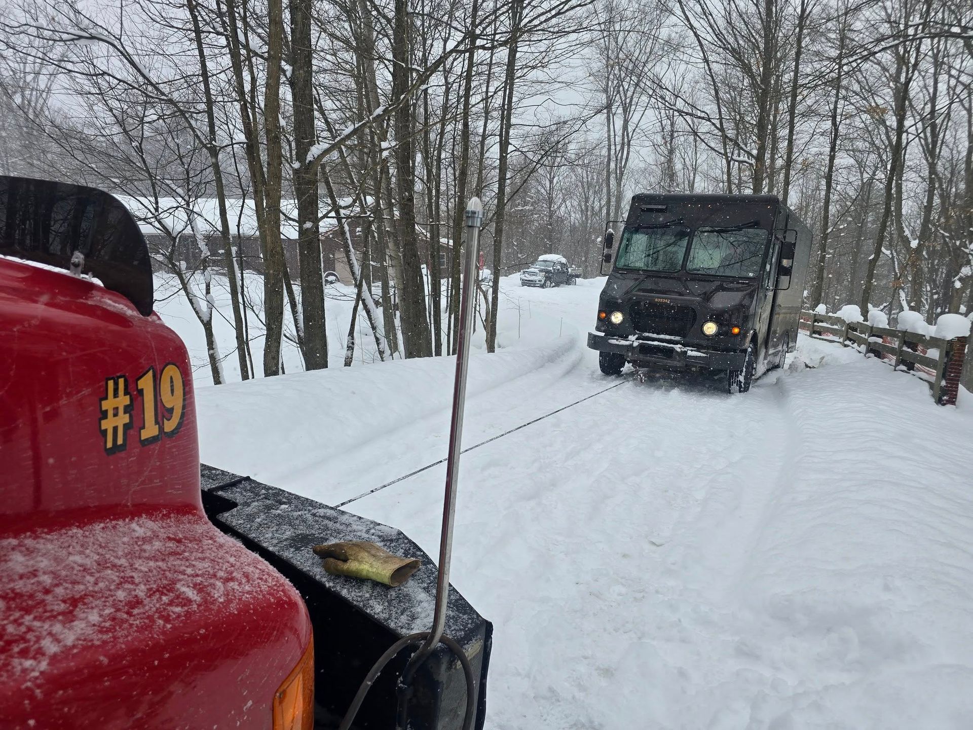 A tow truck with the word marten on the side