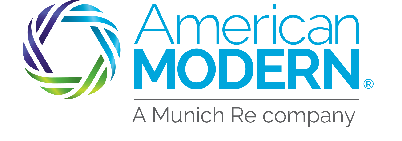 A logo for american modern a munich re company