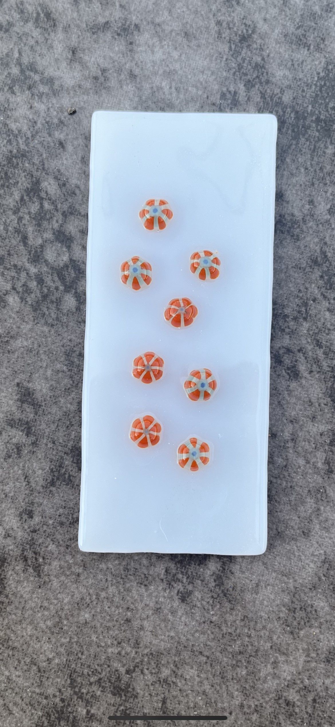 Coe 96 Murrini Flower Terracotta and Blue
