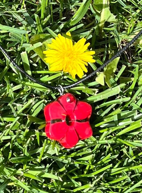 Fused Glass Pendant Pretty Posey