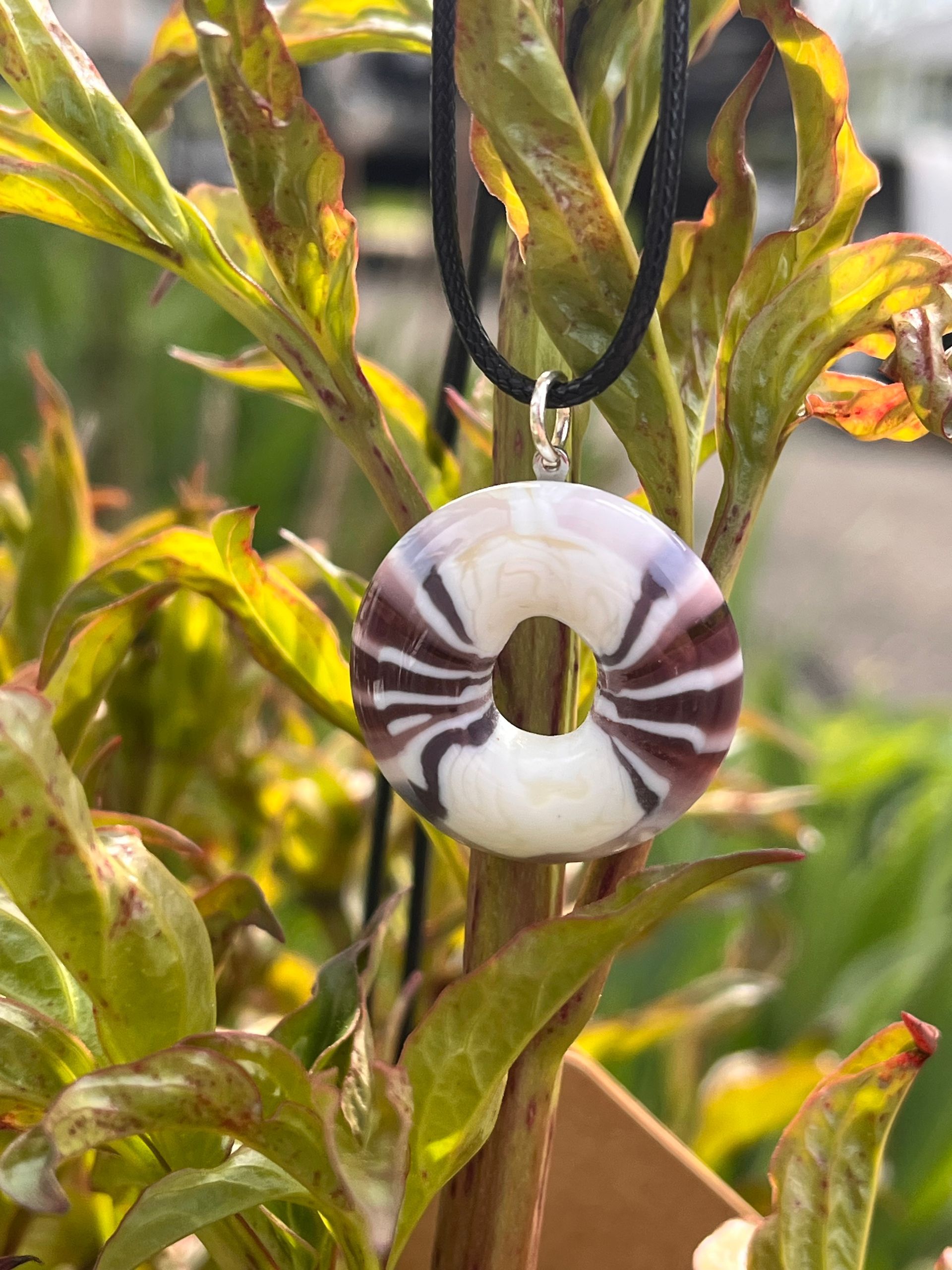Fused Glass Pendant Purple Haze
