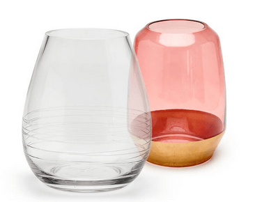 Clear & pink opaque vase